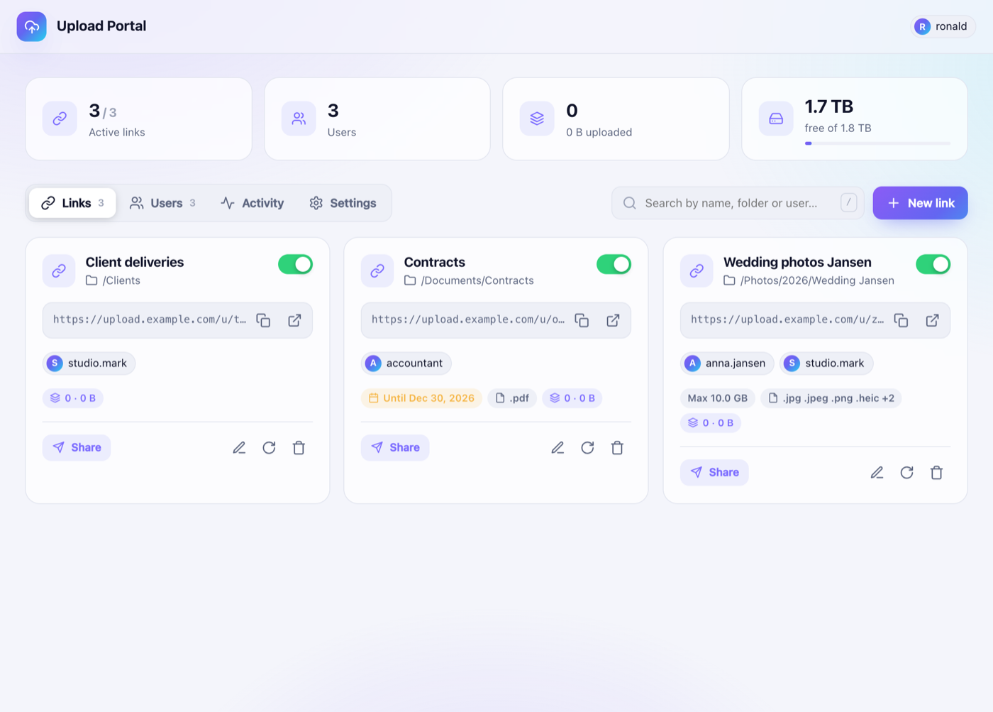 Upload Portal admin app inside Synology DSM